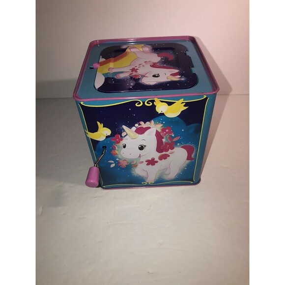 Jack In The Box Unicorn Pop & Glow Schylling Light Up Works Great Read - Picture 3 of 11